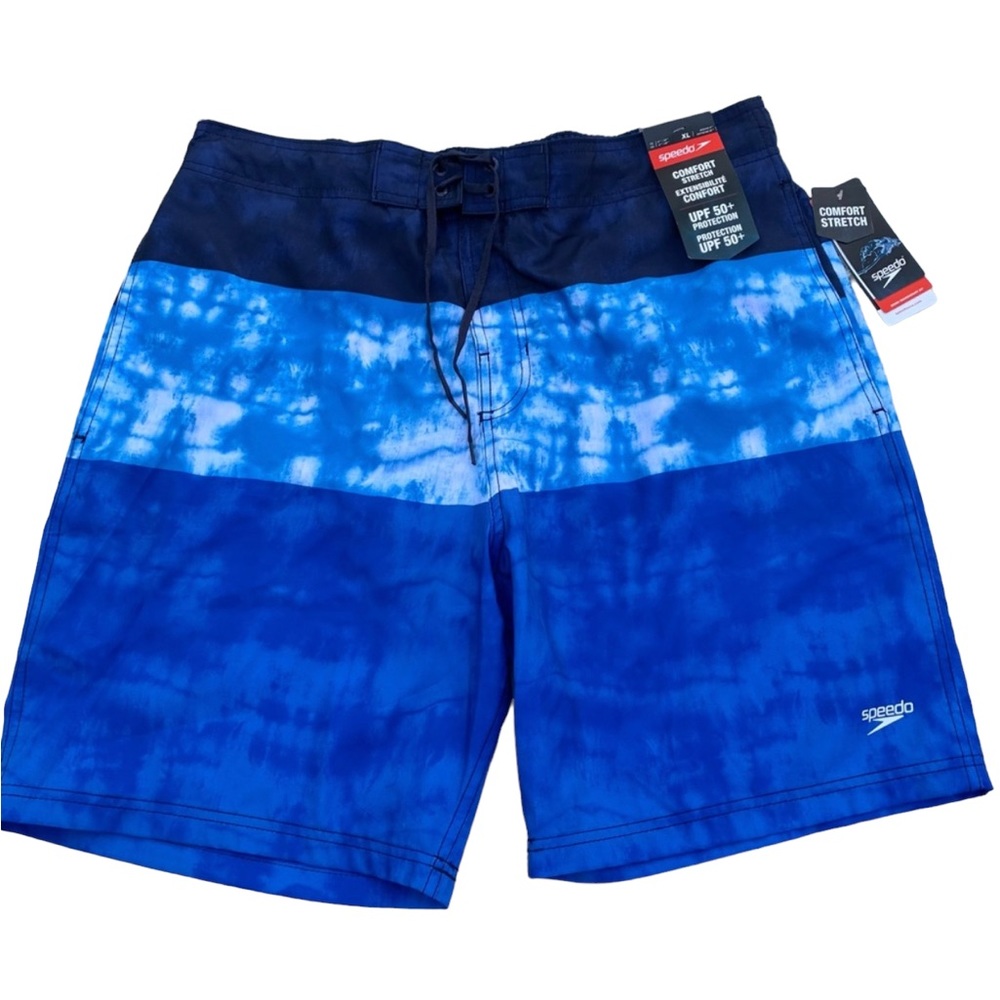 SPEEDO Men’s Blue & White Board Swim Shorts Size XL